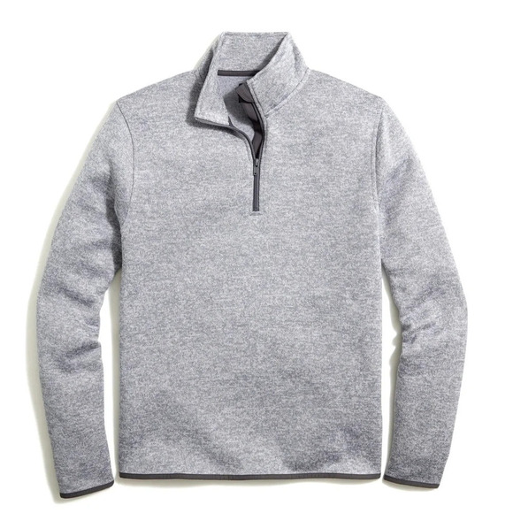 J crew Factory Medium Gray Authentic Fleece Quarter Zip Sweater Top Pullover Men - Picture 1 of 2